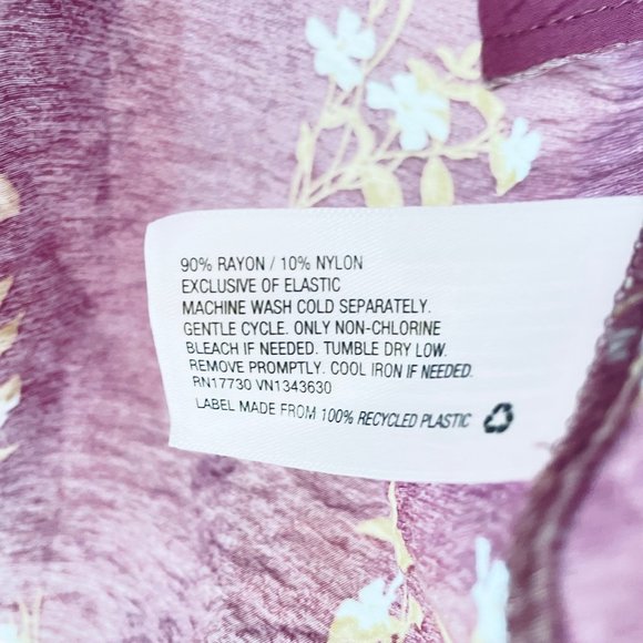 A New Day Women's Long Sleeve Tent Mini Dress Purple Floral Print Belted Small - Picture 12 of 13